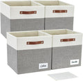 Bagnizer Collapsible Fabric Storage Cube Bins with 2 Reinforced PU Handles, Foldable Storage Organizer Baskets for Closet, Sh