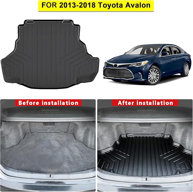 TPE Floor Mats for 2013-2018 Toyota Avalon All Weather Car Floor Liners Fit Toyota Avalon Accessories Black