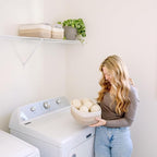 NaturalCozy 11.8"x8"x4.5” Storage Baskets for Shelves 3 Pack | Cotton Rope Woven Small Baskets for Organizing | Small Storage