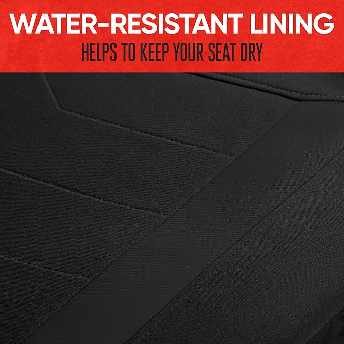 Motor Trend SpillGuard 2 Black Seat Covers for Cars & Seat Covers for Trucks - Neoprene Lining Waterproof Car Seat Covers Fro