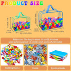 8 Packs 8 Colors Toy Storage Bags, Reusable Clear PVC Board Game Storage, Toy Storage Organizer Bags with Zipper for Building