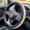 PINCTROT D Shaped Chenille Leather Steering Wheel Cover, Soft Mottled Colors, Sweat-Proof, Non-Slip Grip, All-Season Comfort,