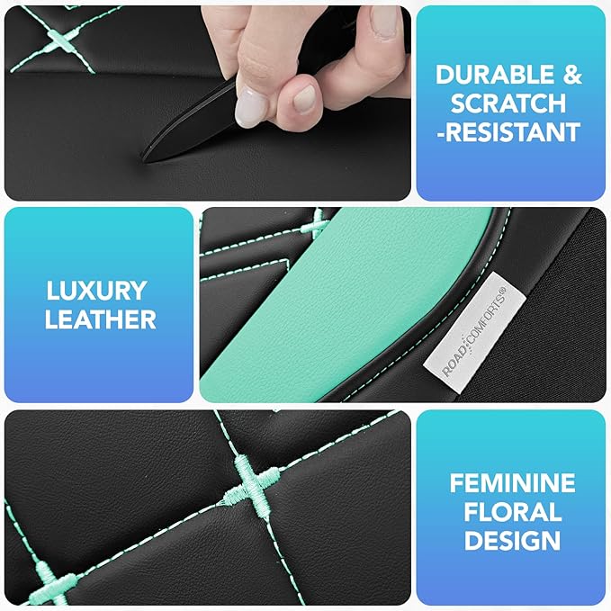 Road Comforts Seat Covers, Premium Leather Car Seat Covers Front Seat for Women Girls,Airbag Compatible, Automotive Seat Cove