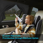 Car Window Shades for Large Windows, Magnetic Car Sun Shade for Baby, Blackout/See Through Option, Back Side Window Covers, Auto Window Curtains for SUV