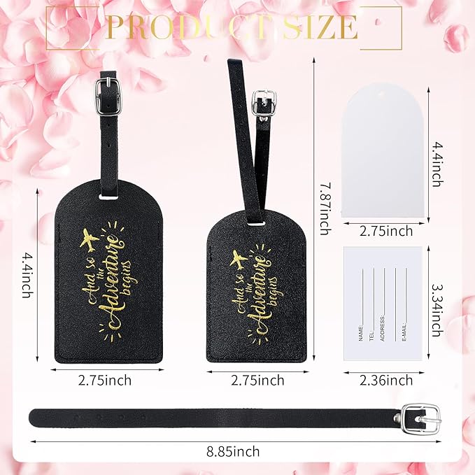 Amylove Bulk Luggage Tags Wedding Favors Adventure Begins Luggage Tags for Guests Travel Tag for Suitcase Bridal Gift 24 Pack