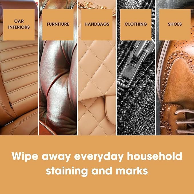Furniture Clinic Leather Cleaning Wipes | 80 Count | 4-in-1 Clean, Nourish, Condition, & Restore Leather & Vinyl Furniture, H