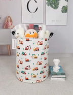 QUEENLALA Large Storage Basket,Laundry Hamper/Bathroom/Home Decor/Collapsible Round Storage Bin,Boys and Girls Hamper/Boxes/C
