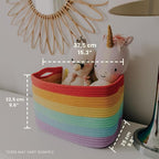 OrganiHaus Set of 3 Rainbow Baskets - Colorful Woven Storage Baskets for Playroom, Nursery & Classroom Decor, Toy Storage, 15
