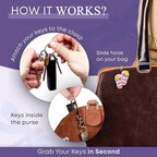Women’s Bag Charm Key Finder, Car Keychain Hook, Cute Purse Organizer & Tote Bag Accessories, Gifts for Mom - Original