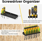 UNITEDPOWER Wall Mount Hand Tool Storage Set, Screwdriver Organizer, Pliers Holder, Hammer Rack, Metal Hardware Tray for Gara
