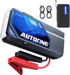AUTOONE M5 9000A Car Jump Starter 12V Battery Jumper Starter Portable (All Gas/All Diesel) 168W DC Jump Box for Car Battery with Built-in Booster, Type-C Fast Charge & Jumper Cables Jump Pack