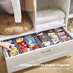 MURRI&MURRDI Mini Foldable Clothes Drawer Organizer 6 Pcs, Narrow Fabric Drawer Organizer for Nursery, Small Dresser Storage 