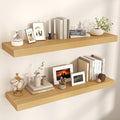 Floating Shelves for Wall, 48" W x 12" D x 2" H, 2 Pack of Long Wall Mounted Engineered Wood Shelves with Invisible Brackets 