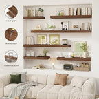 12 Inch Floating Shelves, 12" Deep Floating Shelf Wall Mounted, 12" Wall Shelves, Rustic Deep Bookshelf, Extra Deeper Display