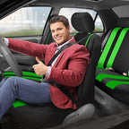 FH Group Car Seat Cover Full Set Striking Striped Car Seat Covers with Front Seat Covers and Rear Split Bench, Universal Fit 