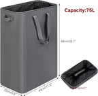 efluky Slim Laundry Basket, Narrow Laundry Hamper with Handles, Collapsible Dirty Clothes Hamper, Tall Laundry Bin for Laundr