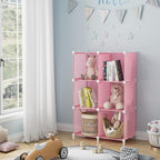 HOMIDEC 6-Cube Storage Shelf, Storage Bookcase Bookshelf with Metal Hammer, Storage Cubes Organizer Cabinet for Kids, Closet,