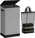 SOLEDI Laundry Hamper with Lid 100L Large & Tall Collapsible Laundry Basket, Clothes Hamper with Bag Removable Easy to Carry,