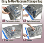 HIBAG Vacuum Storage Bags with Electric Pump, Vacuum Seal Bags for Clothing, Pillows, Blanket Bedding Comforters, 10 pack Jum