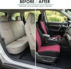 FH Group Full Set Car Seat Covers Classic Cloth Universal Fit Burgundy Seat Covers,Washable High Back Combo Small Car Seat Co