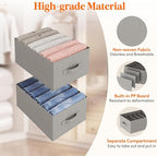 Lifewit 6 Pack Clothes Organizer, 6 Grids Closet Jean Storage Bins with Handles and Support Boards, Foldable Drawer Organizer