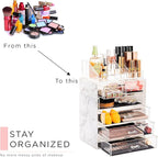 Sorbus Acrylic Makeup Organizer Set, 6-Drawer Vanity & Countertop Cosmetic Storage with Small & Wide Compartments, Marble Pri