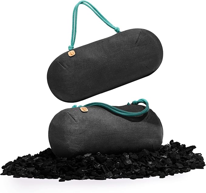 Car Air Freshener - Lasts 365+ Days - No Chemicals - 100% Activated Bamboo Charcoal - No Fragrance Deodorizer, Auto Odor Elim