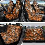 Deer 13 Pcs Auto Seat Cover Sets Steering Wheel Cover Seatbelt Pad Camo Hunting Forest Armrest Cover Pad Cup Holders Keychain Chapstick Holder for SUV Van Sedan Truck