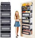 5-Tier Over the Door Storage Organizer with 5 Side Mesh Pockets, 40lbs Load Capacity with 2 Hooks, Behind Door Hanging Organi