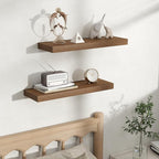 Fun Memories Rustic Wood Floating Shelves for Wall, Space-Saving Wall Mounted Shelves for Bathroom, Bedroom, Living Room and 