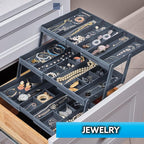 Ontel Smart Drawer Organizer - Multi-level Jewelry Holder, Cosmetics Organizer, or Office Drawer Organizer with Adjustable Di