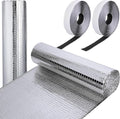 Frienda Rv Window Reflective Insulation Roll 39.4inch*6.6ft Double Aluminum Foil Heat Bubble Thermal Window Shade Door Cover Blackout for Garage Roof Travel Camper Skylight Shield