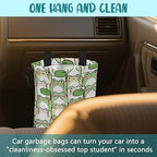 Car Garbage Bag Cute Cartoon Frogs Drawstring Car Trash Bag Hanging for Back Seat with Adjustable Buckle Canvas Vehicle Trash Can Easy-to-Install