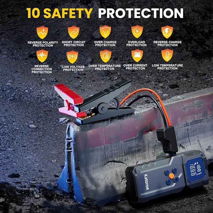 Jump Starter with Air Compressor 4000A Car Battery Jump Starter Portable (9.0L Gas/7.0L Diesel) 150PSI 12V Jump Starter Jump