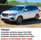 Moonlinks Compatible with Nissan Rogue 2014-2020/Murano 2015-2024/Pathfinder 2017-2020 Left Driver Mirror Cover Replacement, White Left Side Clip-on Mirror Cap Replaces for 96374-4BA0A