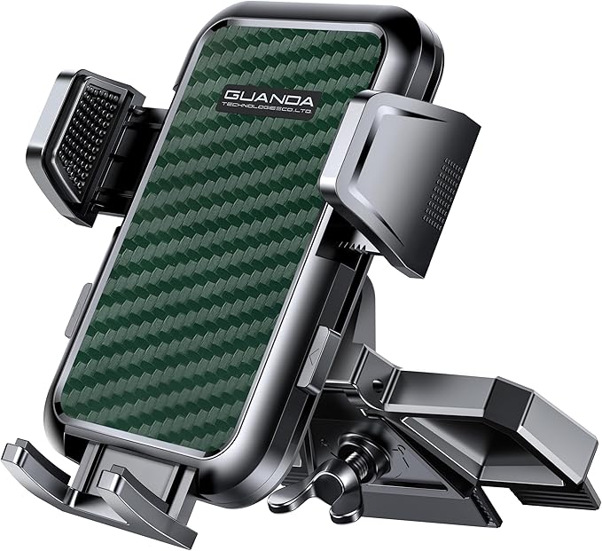 CD Slot Phone Mount, Upgraded Car Phone Holder [Thick Cases Friendly], 360° Adjustable Universal Phone Mount for Car CD Slot Mount for iPhone & Android Cell Phones (Green)