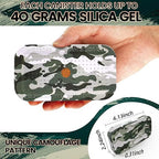 40 Gram Gun Safe Dehumidifier Camouflage, Rechargeable Desiccant Canister Dehumidifier Bags, Reusable Silica Gel Packets
