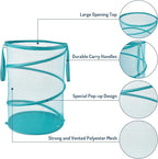 Seiritex Mesh Popup Laundry Hamper 115L Collapsible Laundry Basket No Lid Extra Large Capacity Foldable Clothing Storage Bask