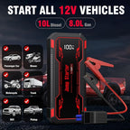 Car Jump Starter 6000A Car Battery Jump Starter Portable,12V Battery Jumper Starter Portable(10.0L Gas/8.0L Diesel),LCD