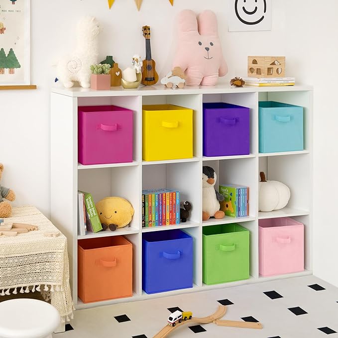 GRANNY SAYS 11 Inch Cube Storage Bins, Colorful Cube Storage Organizer, Fabric Storage Bins, Storage Cubes for Shelves, Close