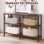 OIAHOMY Storage Basket for Shelves, Closet Cube Storage Bins Baskets for Clothes Blanket Towels, Baby Nursery, Toy Baskets Bo