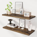Dreamland 36" Floating Shelves for Wall, 12" Deep Slim Rustic Brown Floating Shelves, Wall-Mounted Shelves for Bedroom, Livin
