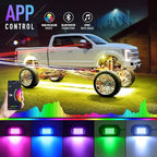 Honalia LED Rock Lights for UTV 4 Pods, Underglow Kit Cars with APP Control Music Mode 60 LEDs, Under Glow Light Car RZR UTV Golf Cart Wheeler Automotive Exterior ATV Accessories