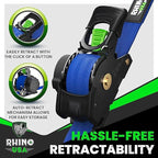 Rhino USA Retractable Ratchet Straps (2-Pack) - 1 Inch x 10 Feet (1,209lb Break Strength) - Auto Self Retracting Tie Down Straps for Truck, Cargo Trailer, Motorcycle, ATV, UTV - Blue