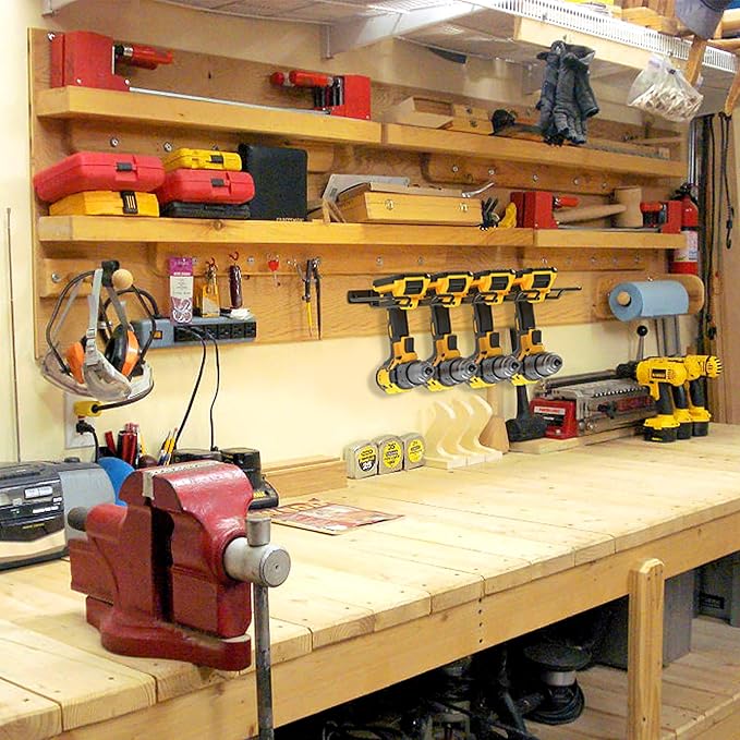 UNITEDPOWER Wall Mounted Power Tool Organizer Holder, Heavy Duty Utility Storage Rack for Battery Powered Hand Tools, Cordles
