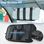 Upgraded Molle Car Sun Visor Organizer, Semi-Rigid MOLLE Panel No Sagging with Zipper Storage Pouch & Glasses Clip, Tactical Gear for Trucks SUVs Cars - Universal Fit