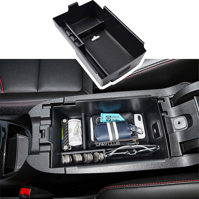 EDBETOS Center Console Organizer Compatible with Chevy Equinox Accessories 2018 2019 2020 2021 2022 2023 2024 Insert Tray Interior Secondary Armrest Storage Box ABS, Black