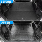 Bomely Floor Mats Compatible with 2014-2019 Toyota Highlander Cargo Liner TPE Back Seat Cover Protector 2018 7 Seats Highlander Accessories (2014-2019,Floor Mats+Trunk Mat with Backrest Mat)
