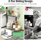 ARSTPEOE Under Sink Organizer - 2 Packs Multi-Purpose Pull-Out Storage Organizers, Slide out Pull out Cabinet Organizer Shelf