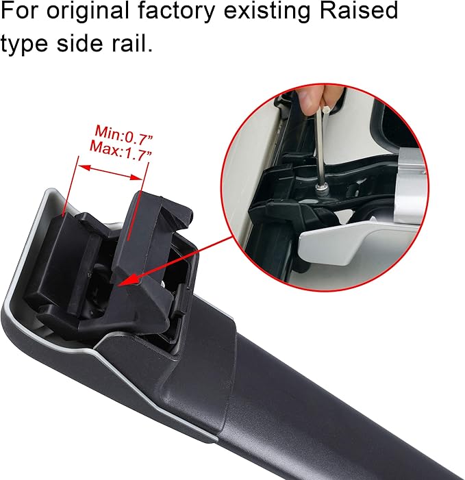 Autekcomma 260lb Loading Weight Heavy Duty Roof Rack CrossBars Replacement for 2013-2018 Toyota RAV4,Anti-Corrosion,Aluminum Black Matte with Anti-Theft Locks (ONLY FIT Original Side Rail)